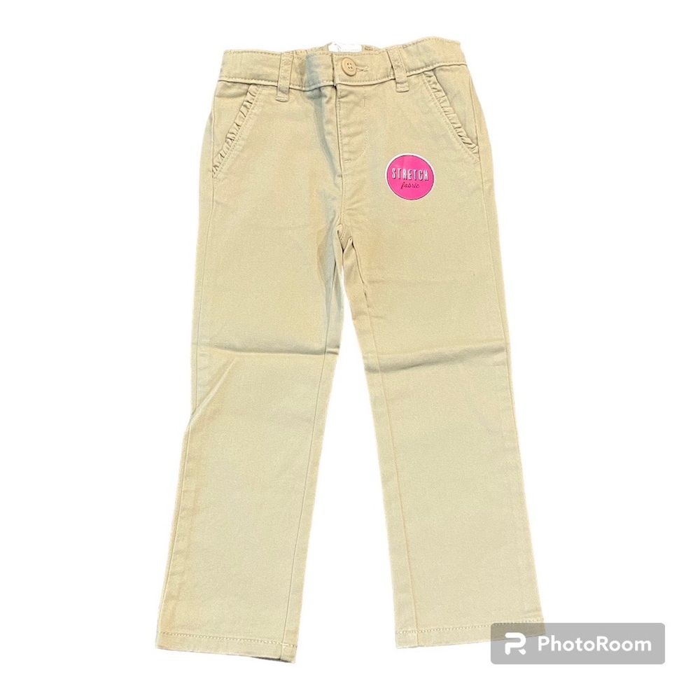 The Children’s Place stretch khaki uniform ruffle skinny chino pants